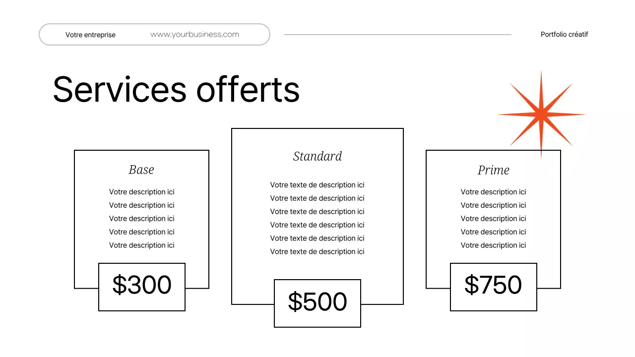 Portefeuille créatif personnel minimaliste blanc