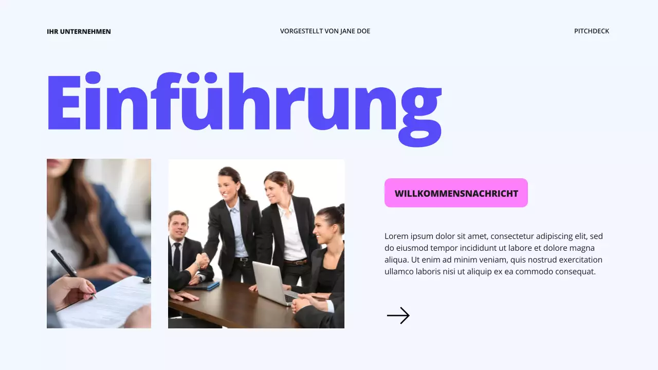 Lila Blau Bold Business Startup Pitch Deck Proposal