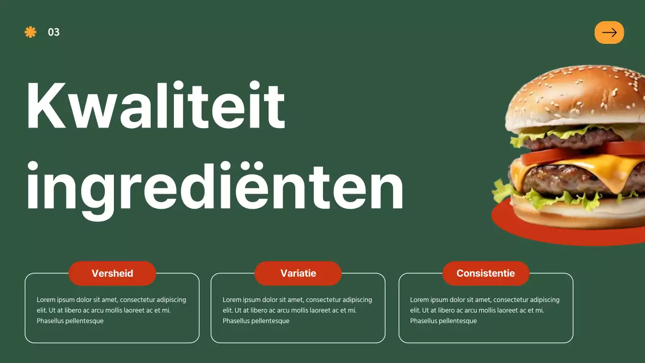 Introductie van de Red Orange Bold Hamburger Company