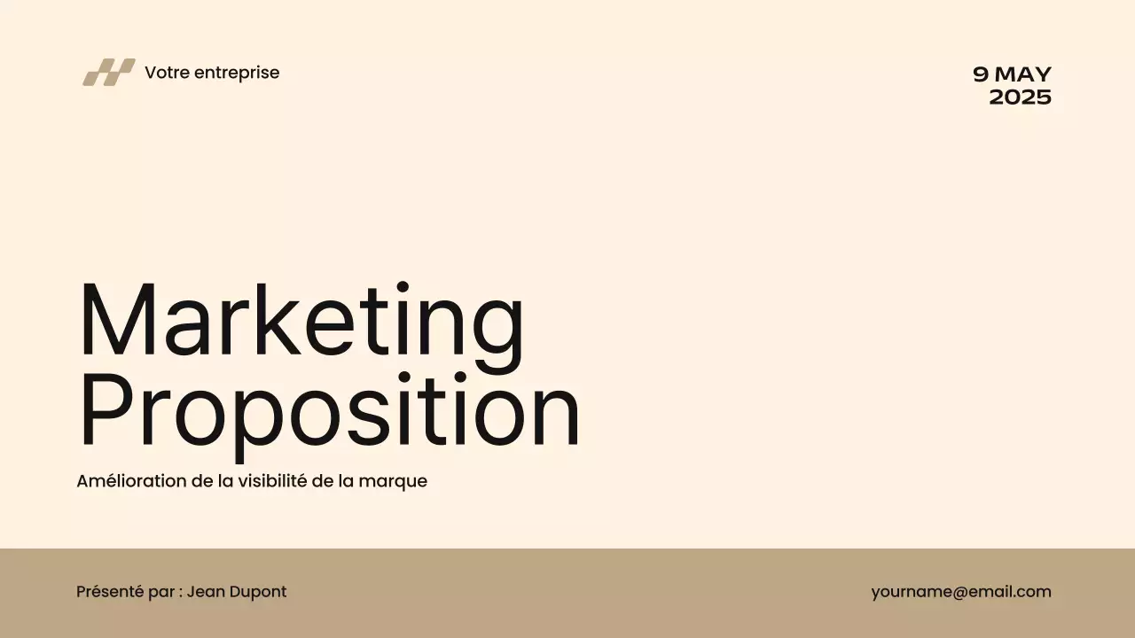 Proposition de marketing d'entreprise moderne kaki