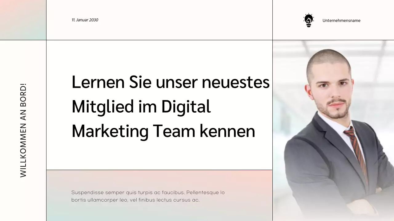 White Minimal Marketing Team Member Vorstellung des Unternehmens