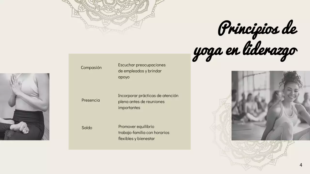 Instrucciones de Minimal Yoga Beige para el Liderazgo Consciente