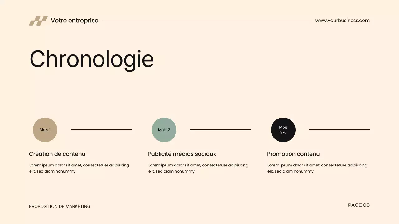 Proposition de marketing d'entreprise moderne kaki