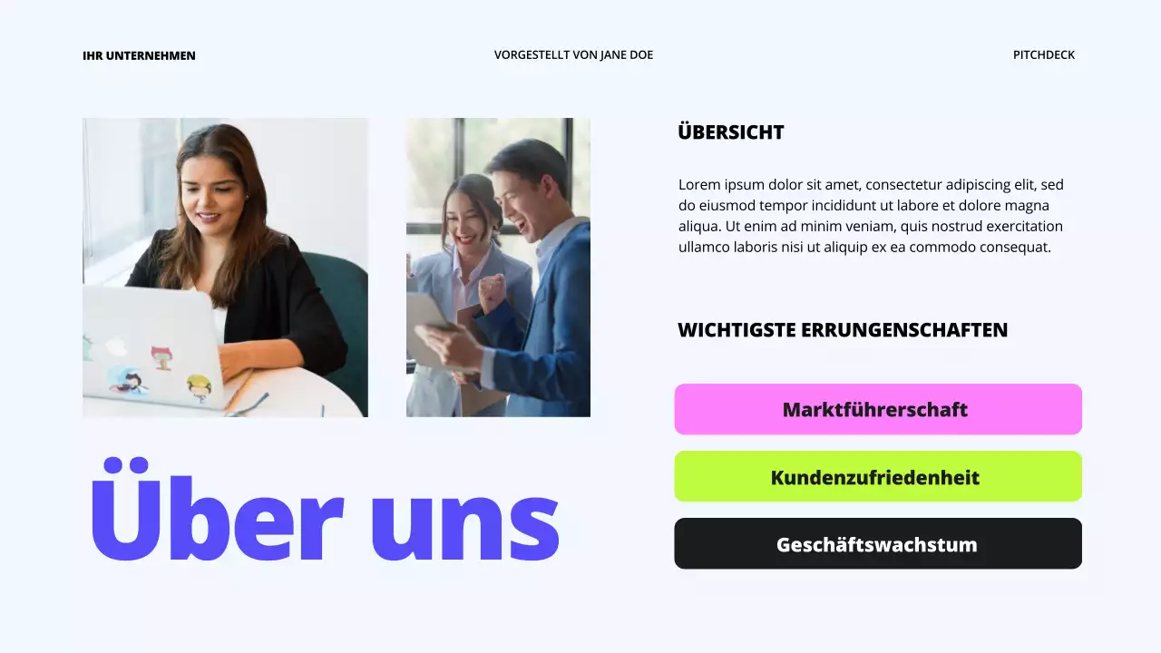 Lila Blau Bold Business Startup Pitch Deck Proposal