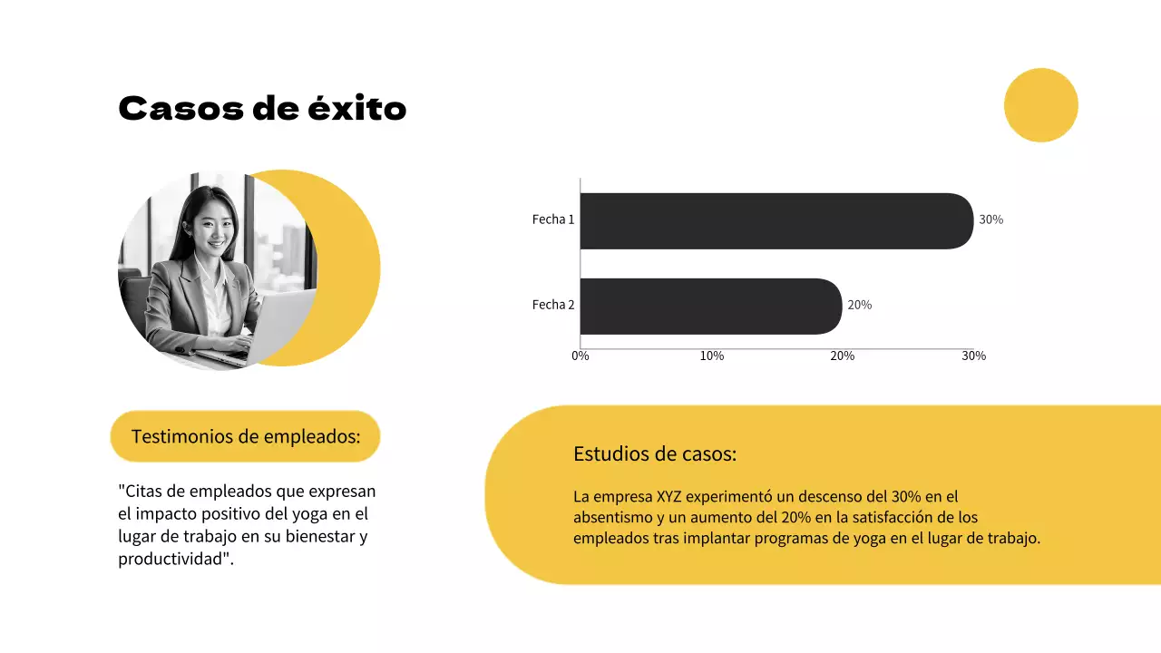 Amarillo y negro Yoga sencillo para instrucciones de trabajo productivas