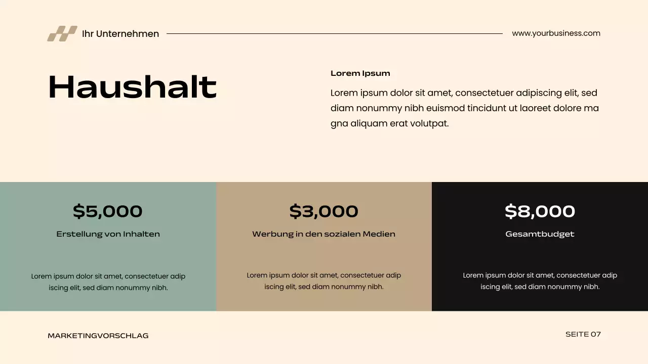 Khaki Modern Business Marketing-Vorschlag