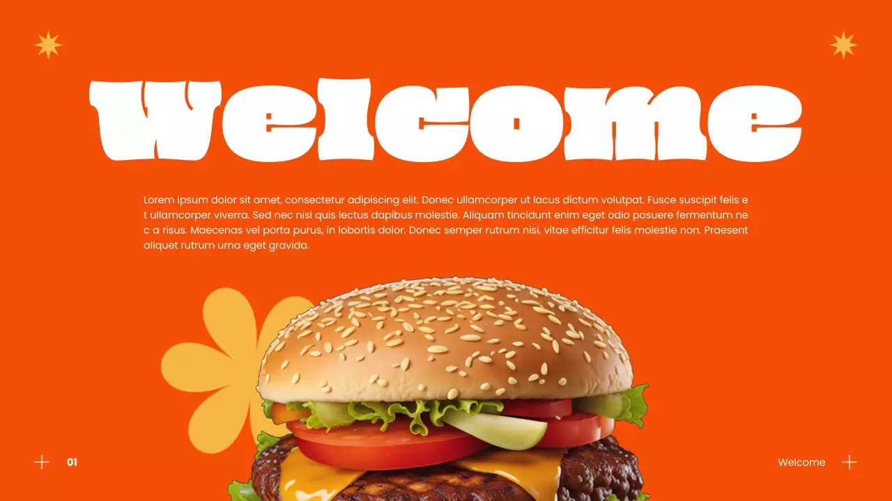 Blauw en oranje successtrategie voor moderne hamburgerbedrijven