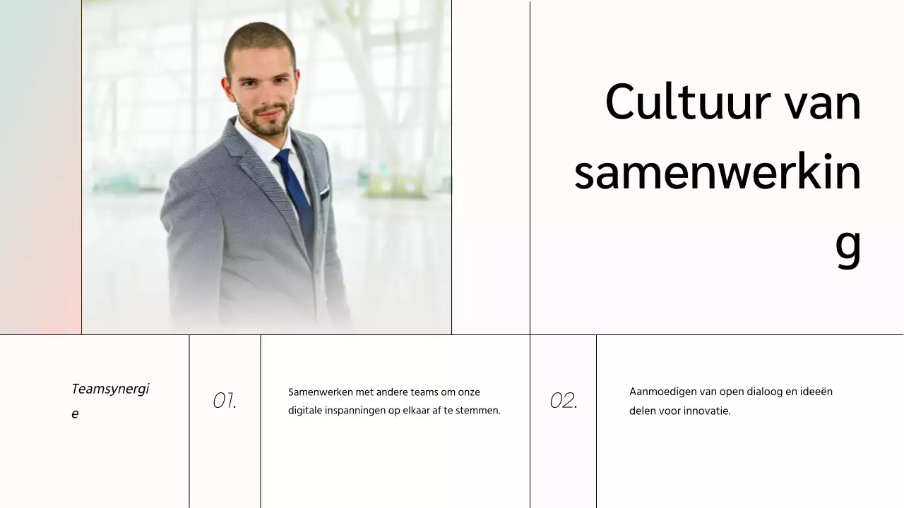 White Minimal Marketing Team Member Introductie van het bedrijf