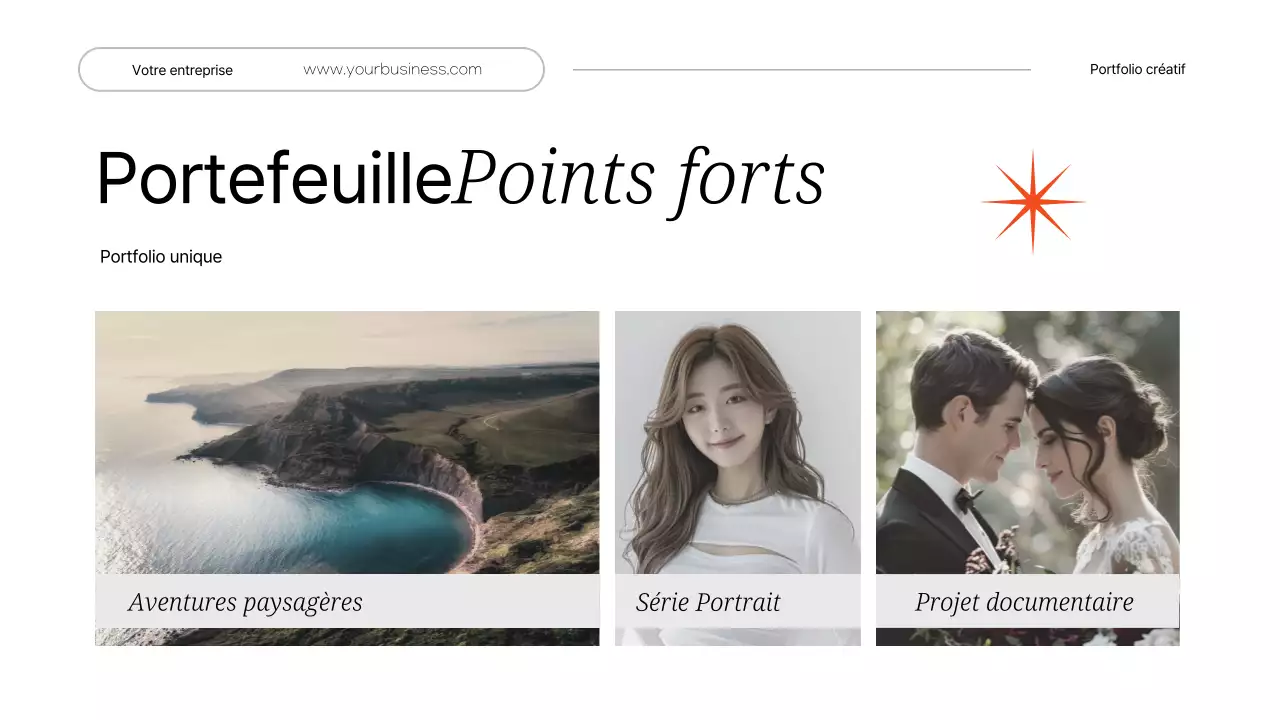 Portefeuille créatif personnel minimaliste blanc