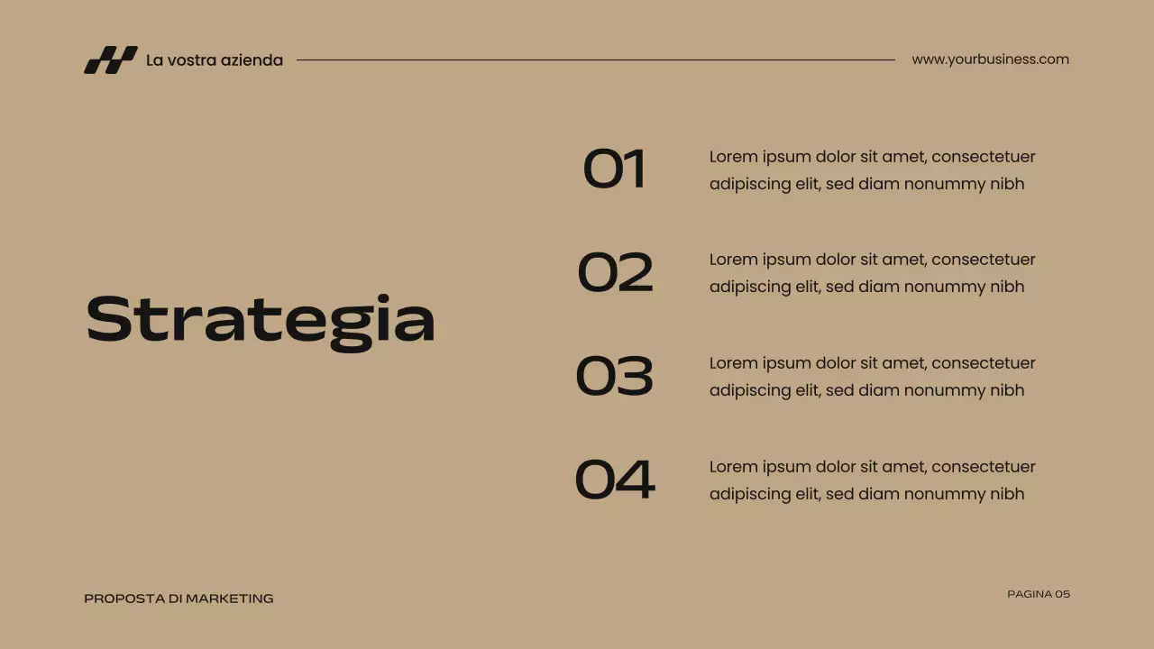 Proposta di marketing aziendale moderno Khaki