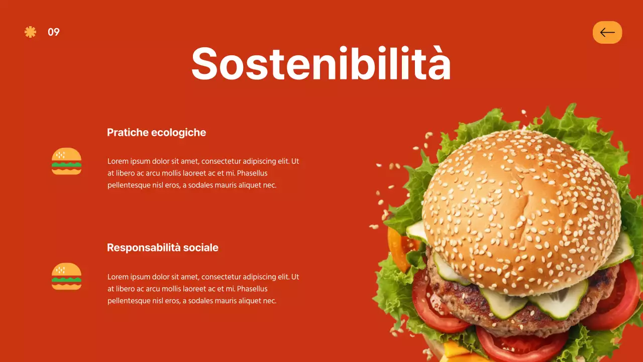 Introduzione dell'azienda di hamburger Red Orange Bold