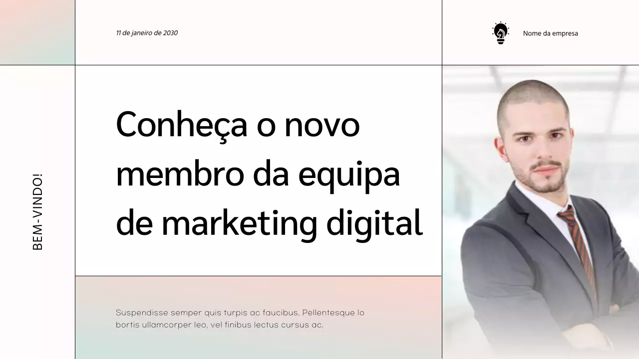 White Minimal Marketing Membro da equipa Introdução da empresa