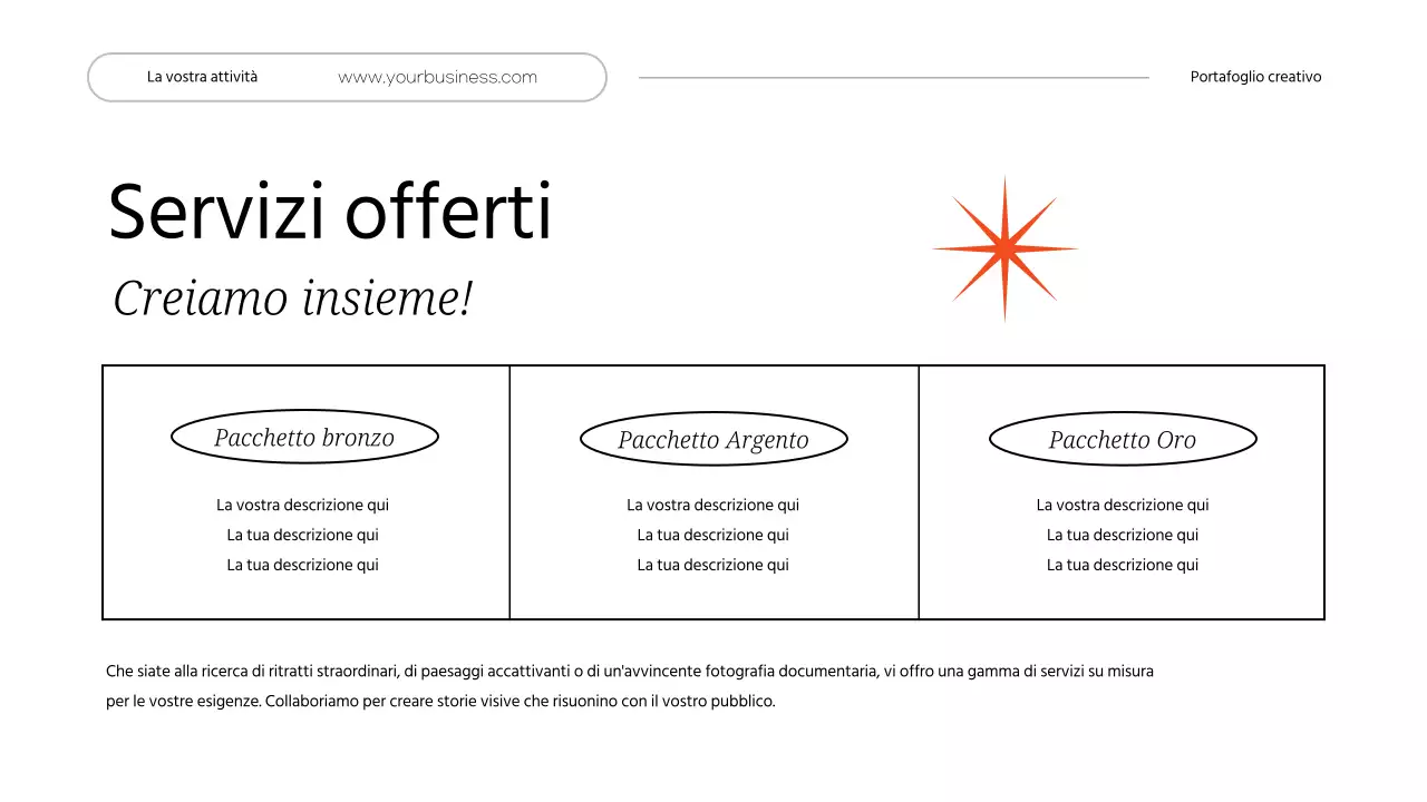 Portafoglio creativo personale minimale bianco