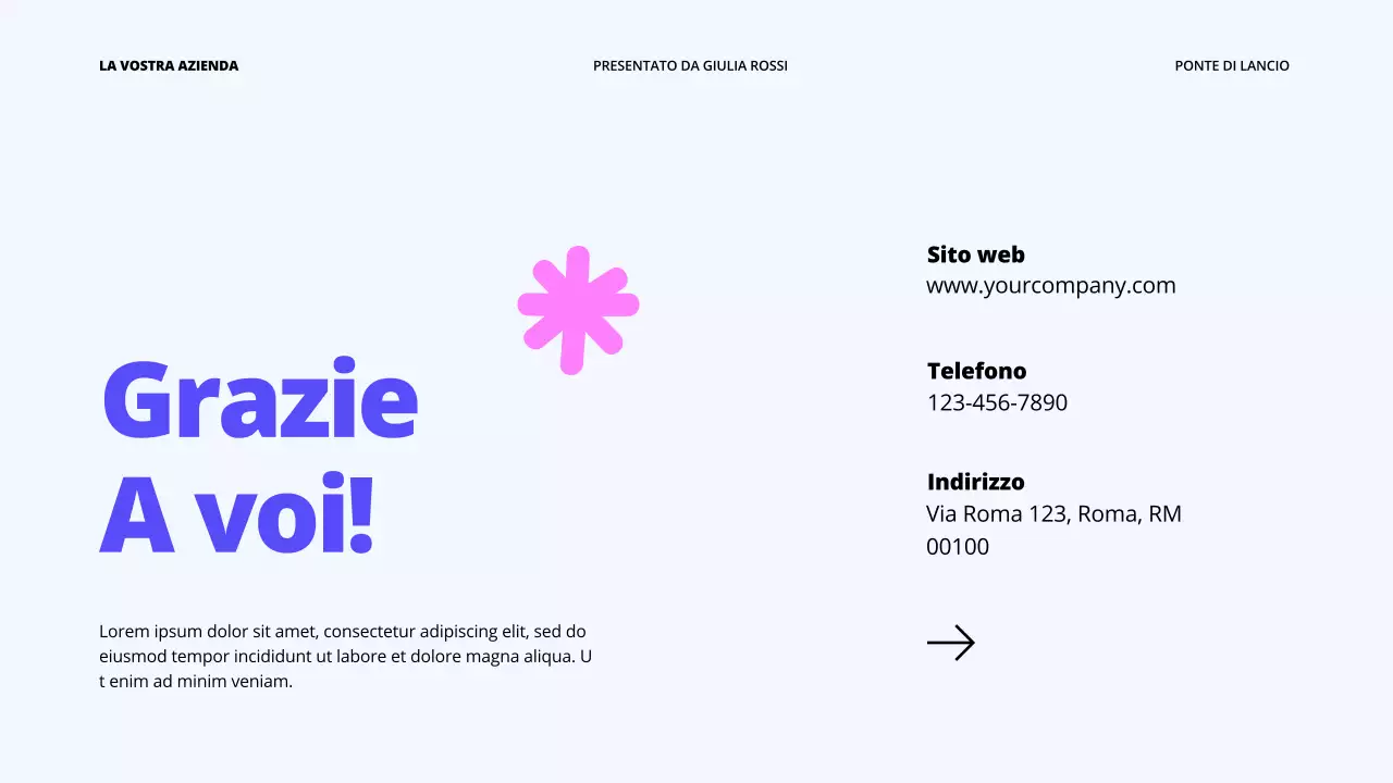 Porpora Blu Grassetto Proposta di lancio di un'impresa