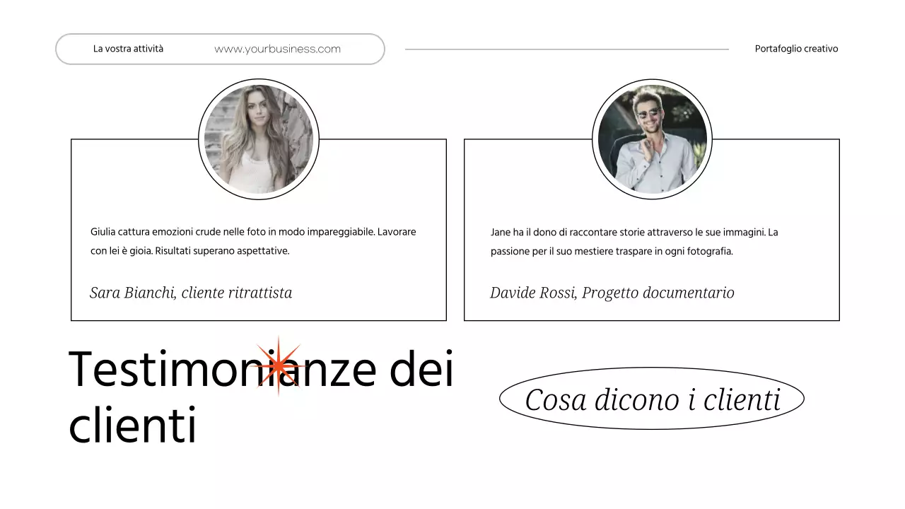 Portafoglio creativo personale minimale bianco