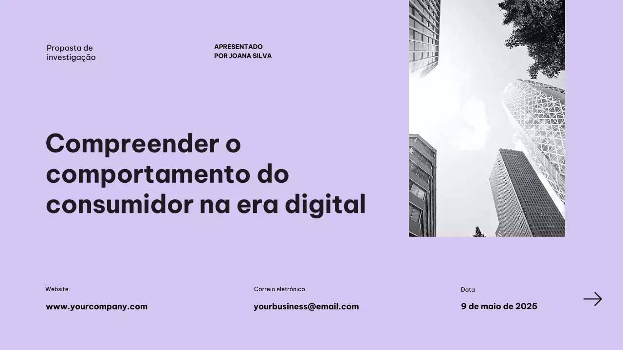 Proposta de investigação empresarial moderna lilás