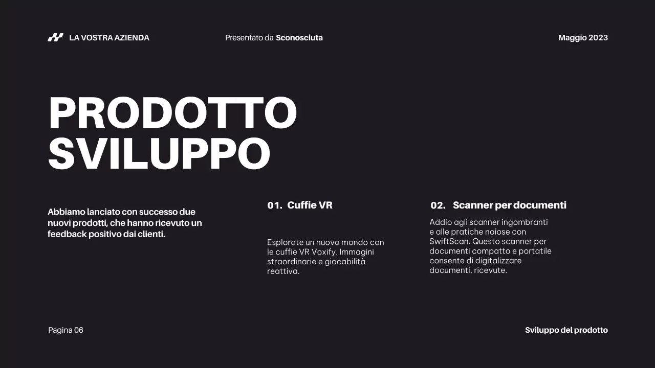 Relazione sui progressi dell'azienda Black Bold