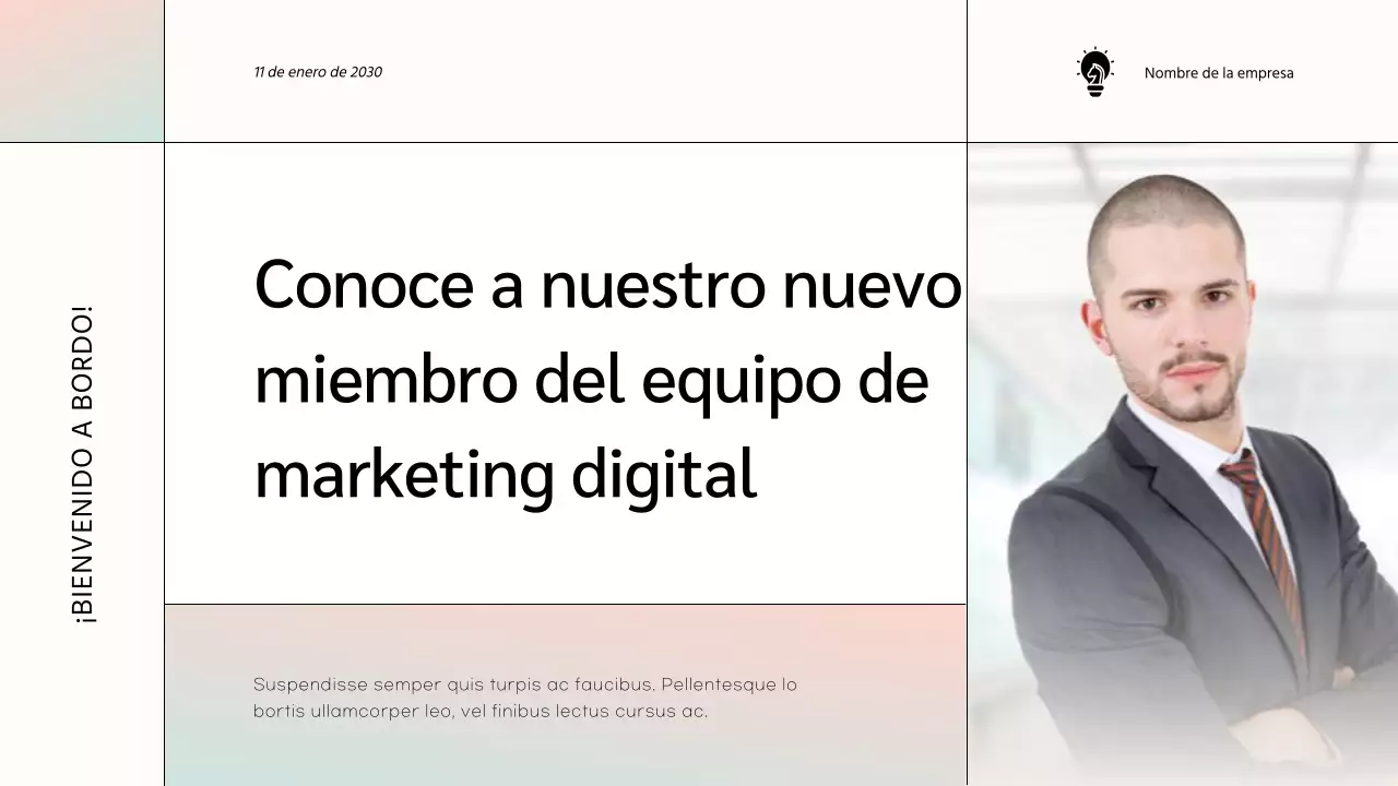 White Minimal Marketing Team Member Presentación de la empresa