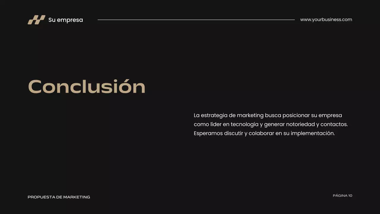 Propuesta de marketing para una empresa moderna de color caqui