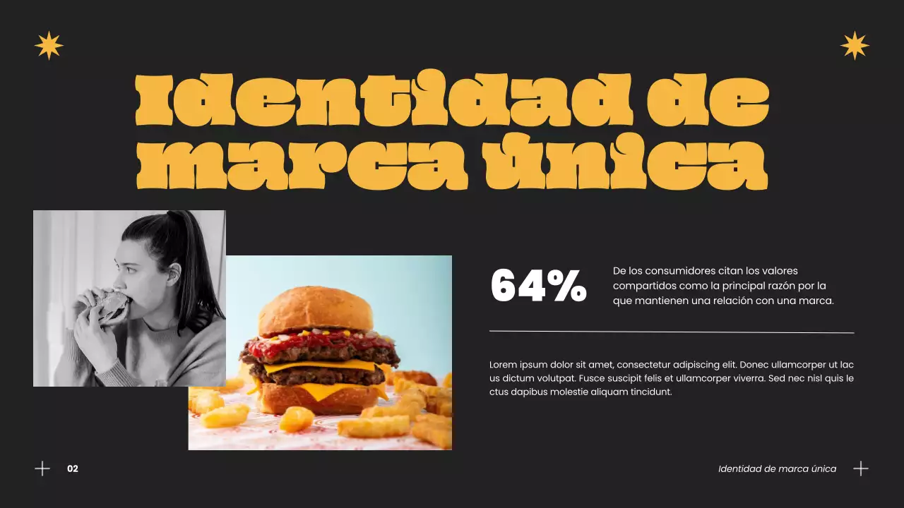 Estrategia de éxito de la hamburguesería moderna azul y naranja