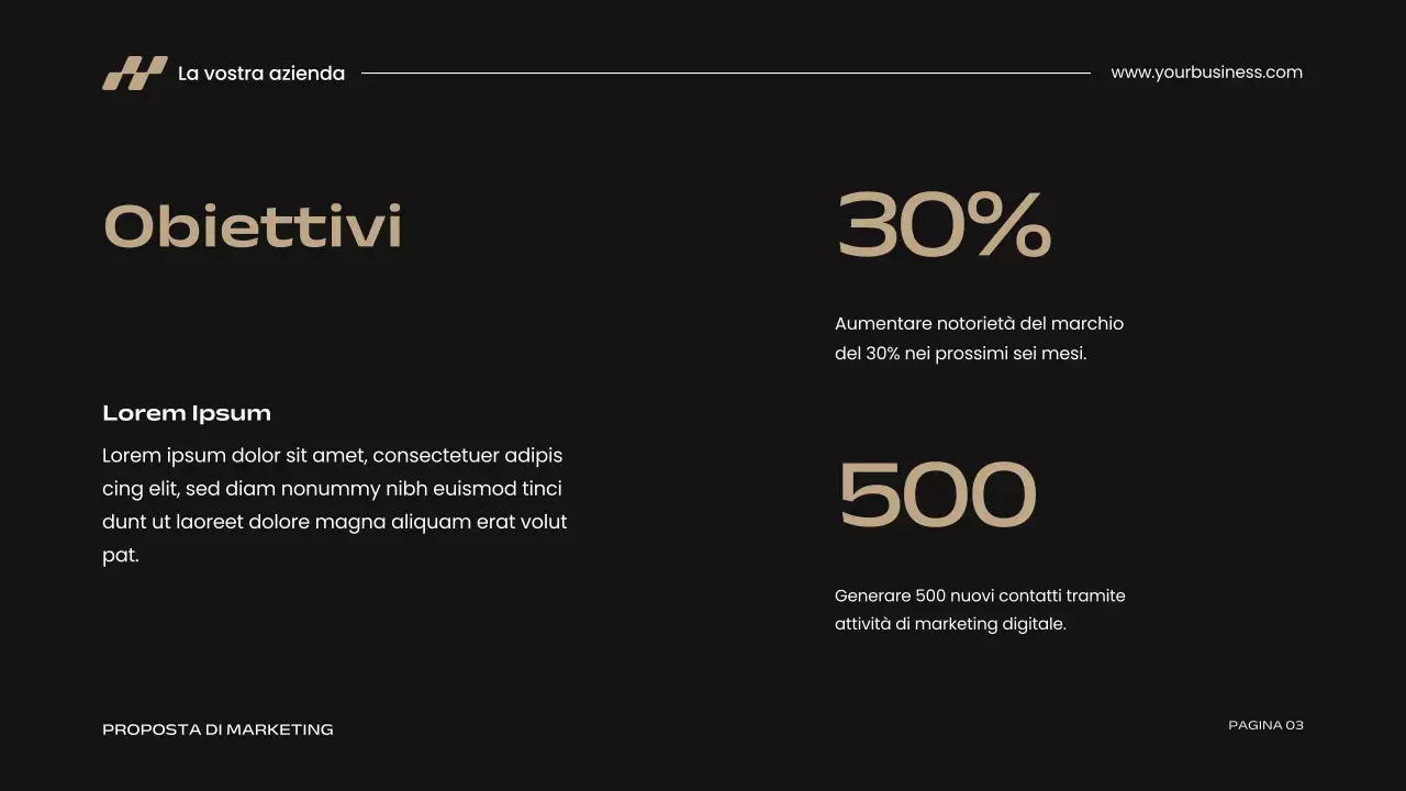 Proposta di marketing aziendale moderno Khaki