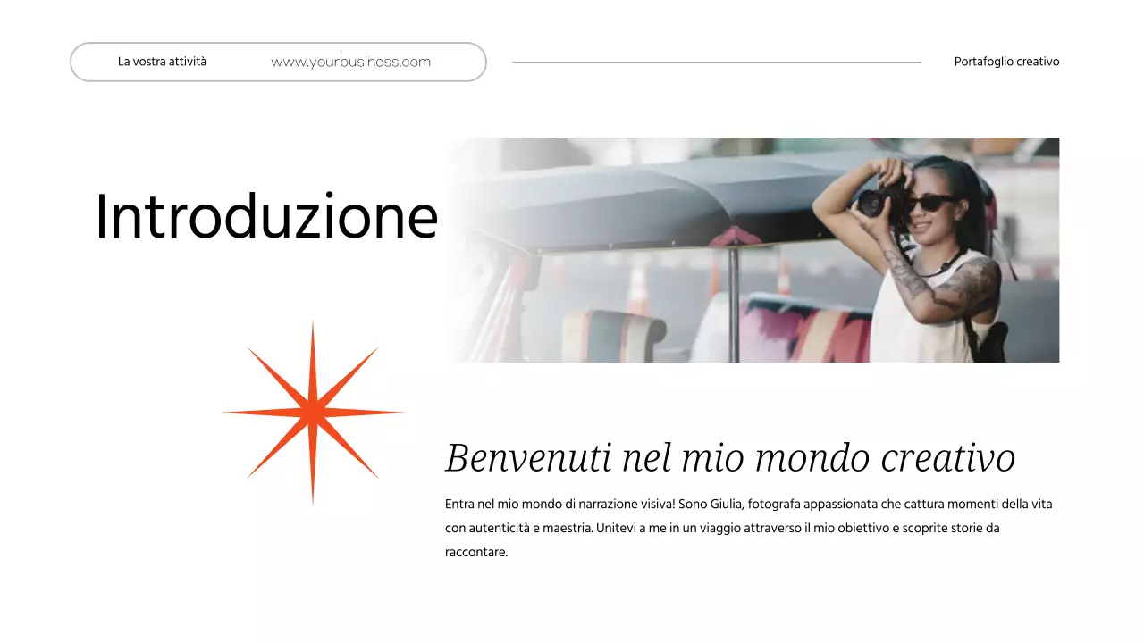 Portafoglio creativo personale minimale bianco