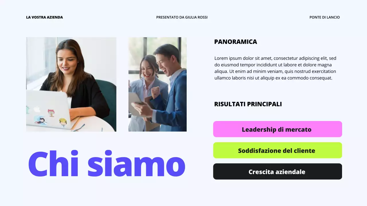 Porpora Blu Grassetto Proposta di lancio di un'impresa