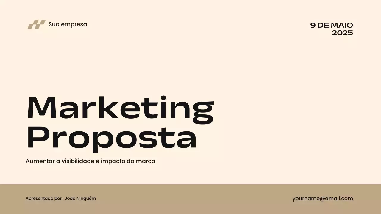 Proposta de marketing empresarial moderna caqui