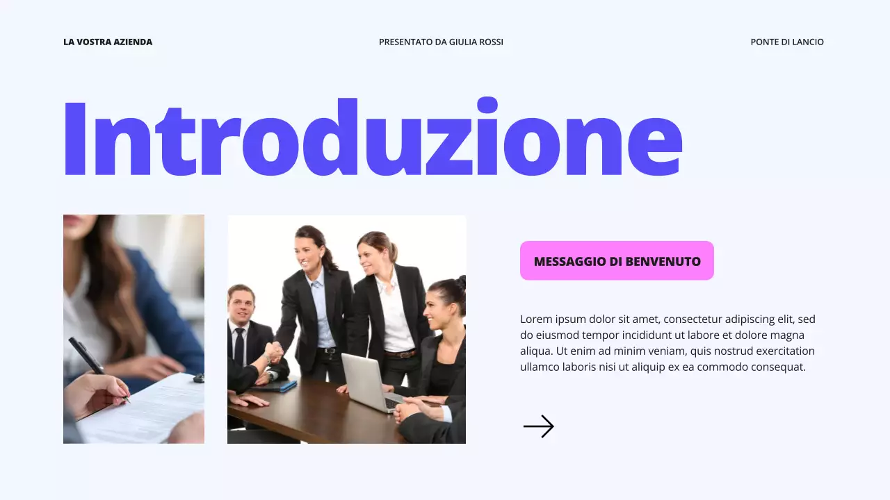 Porpora Blu Grassetto Proposta di lancio di un'impresa