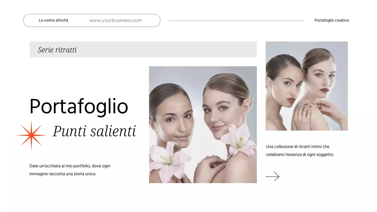 Portafoglio creativo personale minimale bianco