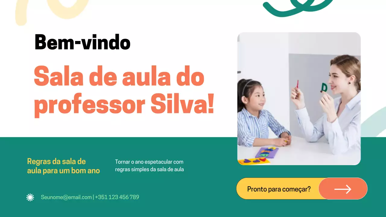 Regras da sala de aula moderna e ecológica Material didático