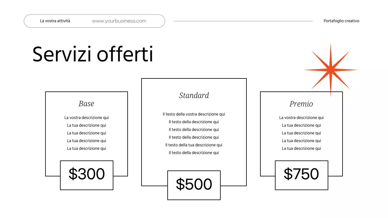 Portafoglio creativo personale minimale bianco