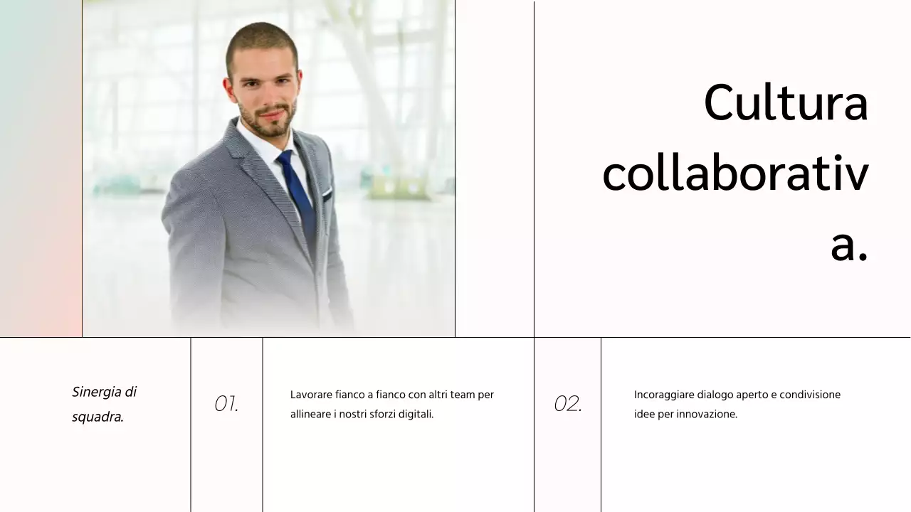 White Minimal Marketing Team Member Presentazione dell'azienda