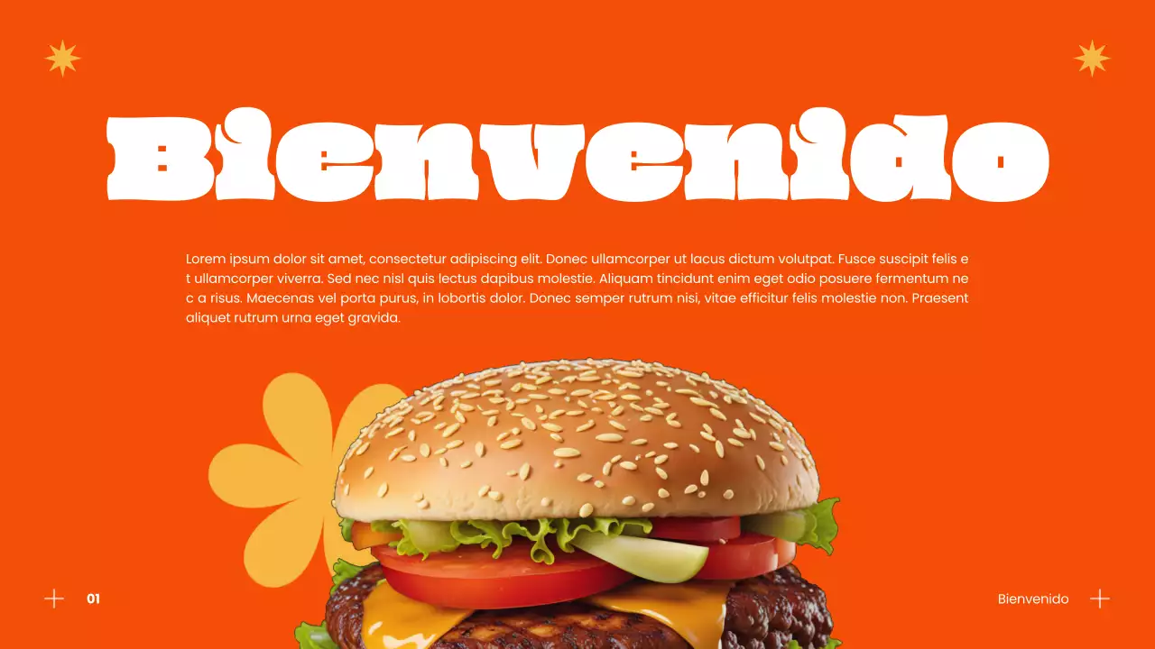 Estrategia de éxito de la hamburguesería moderna azul y naranja