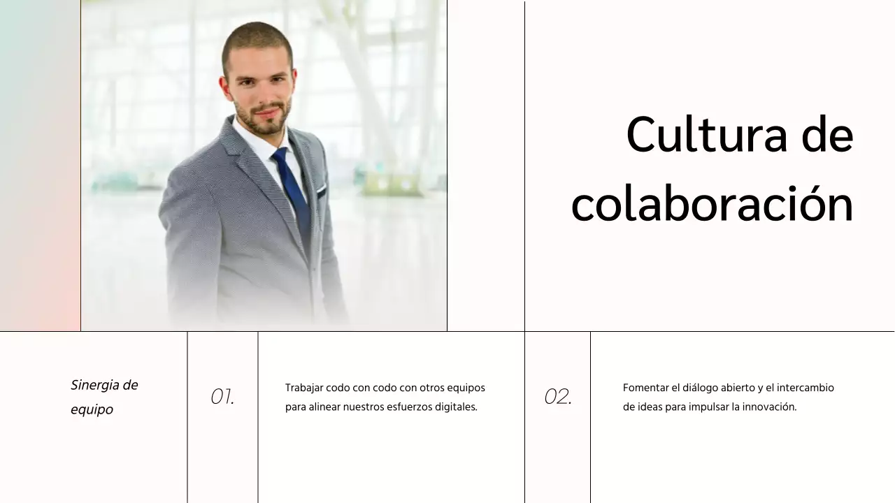 White Minimal Marketing Team Member Presentación de la empresa