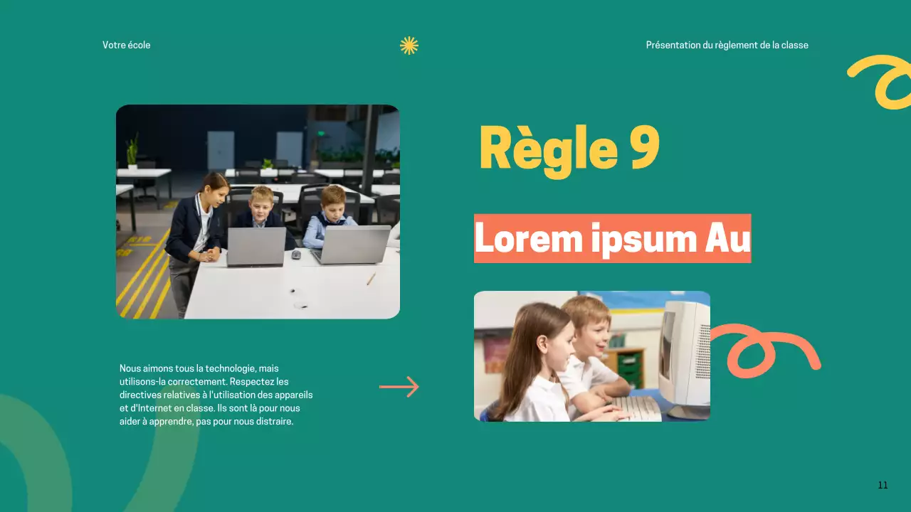 Règles de la classe verte et moderne Matériel de classe