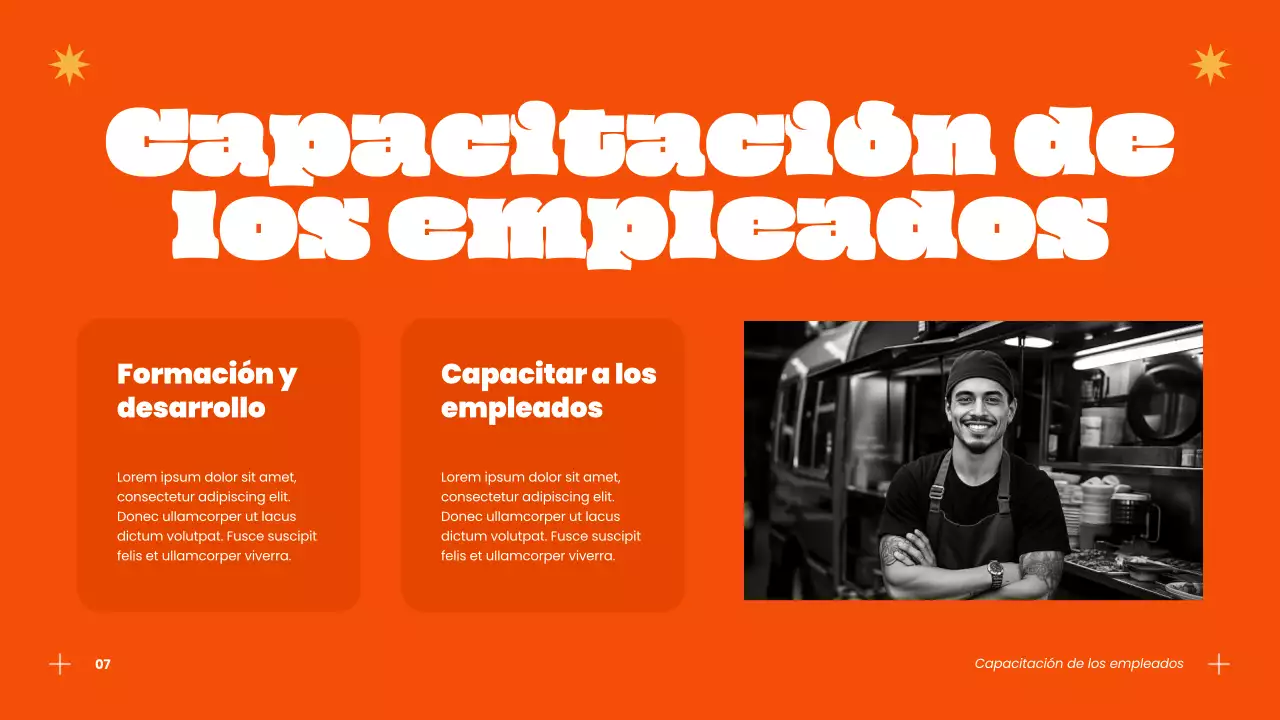 Estrategia de éxito de la hamburguesería moderna azul y naranja