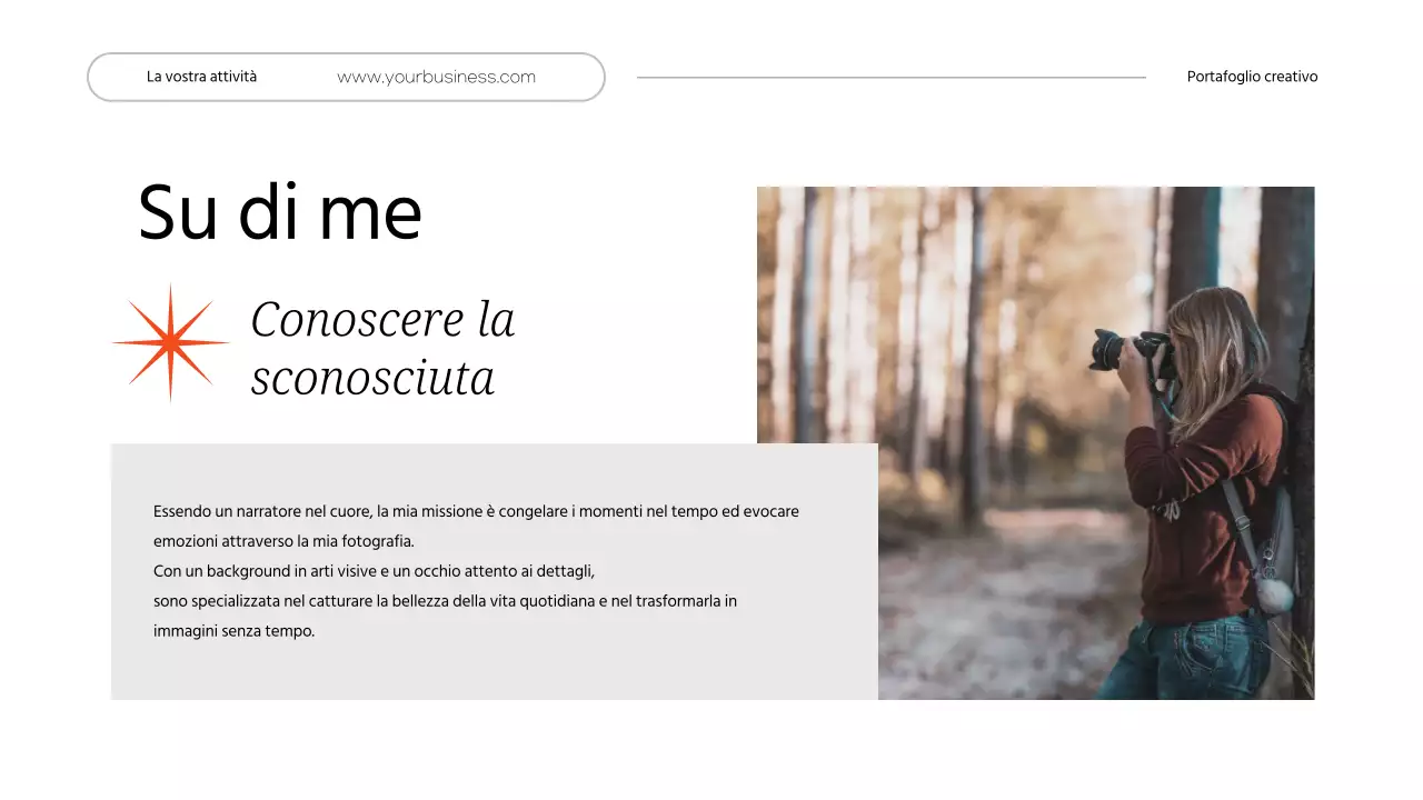 Portafoglio creativo personale minimale bianco