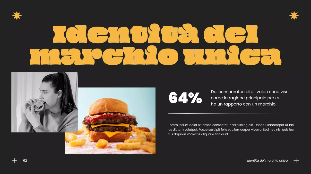 Strategia di successo per gli hamburger moderni blu e arancioni