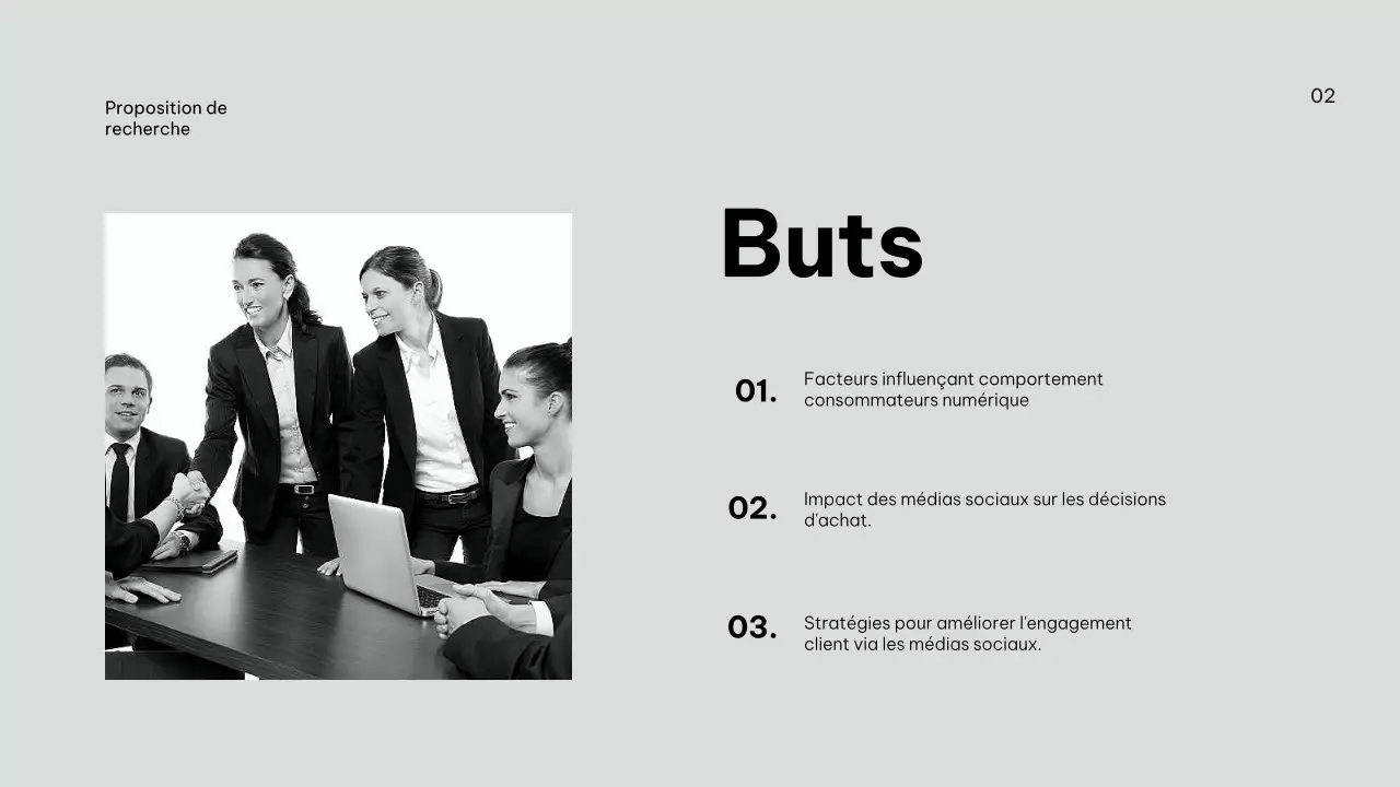 Proposition de recherche sur les entreprises modernes Lilas