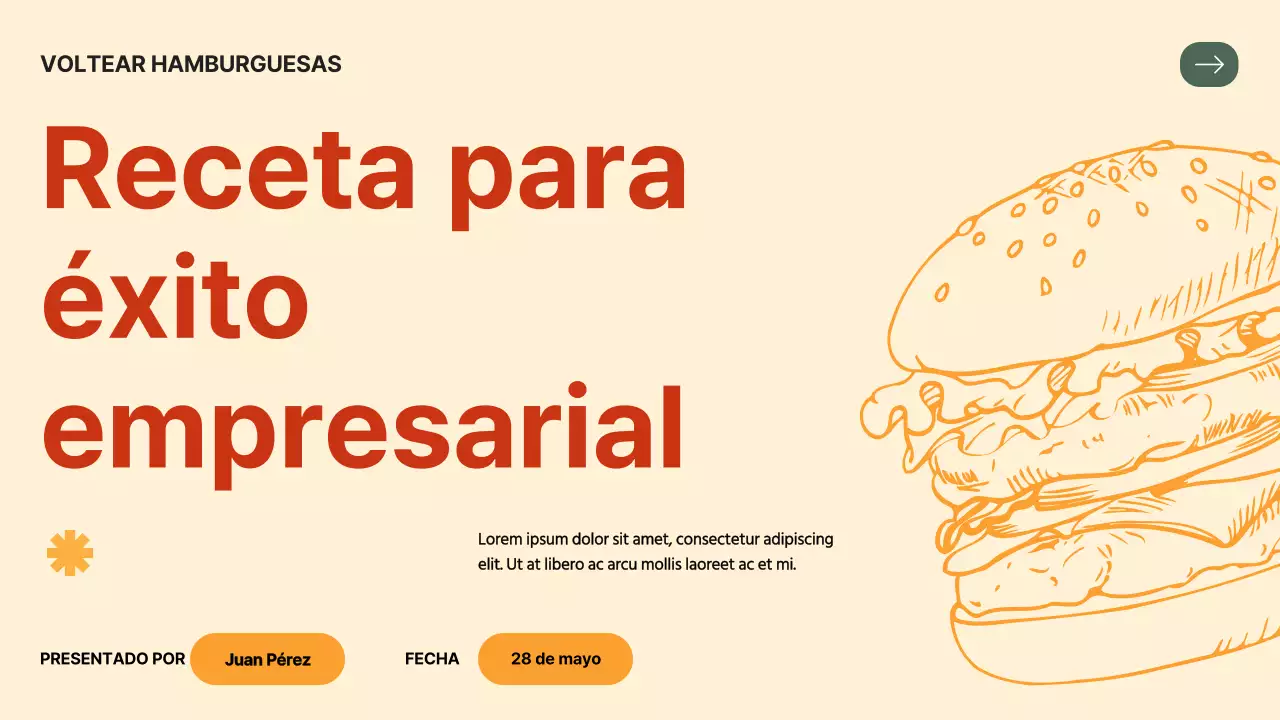 Presentación de Red Orange Bold Hamburger Company