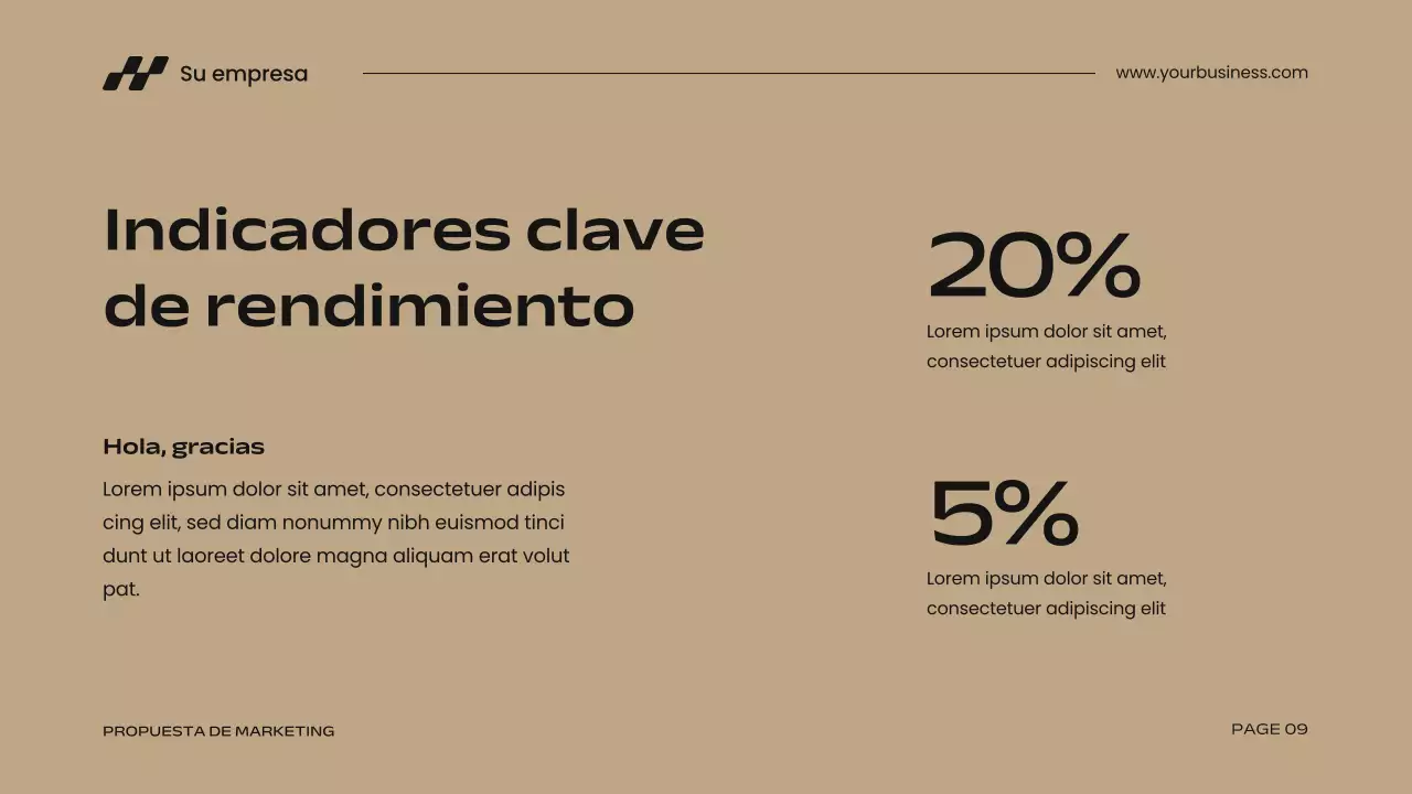 Propuesta de marketing para una empresa moderna de color caqui