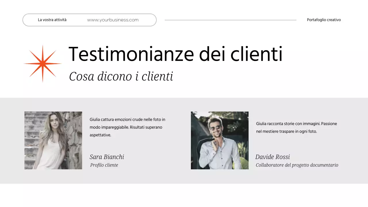 Portafoglio creativo personale minimale bianco