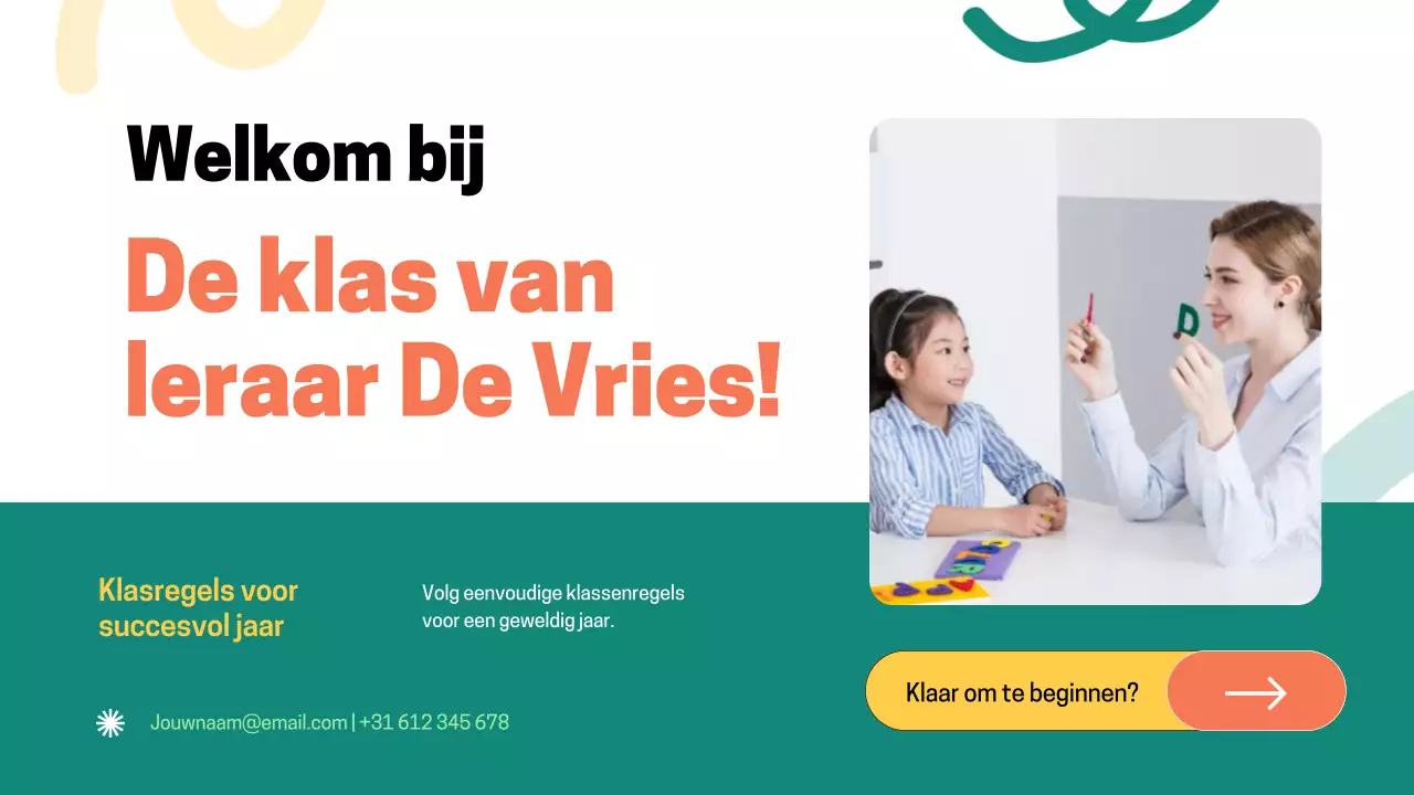 Groene moderne klasregels Lesmateriaal