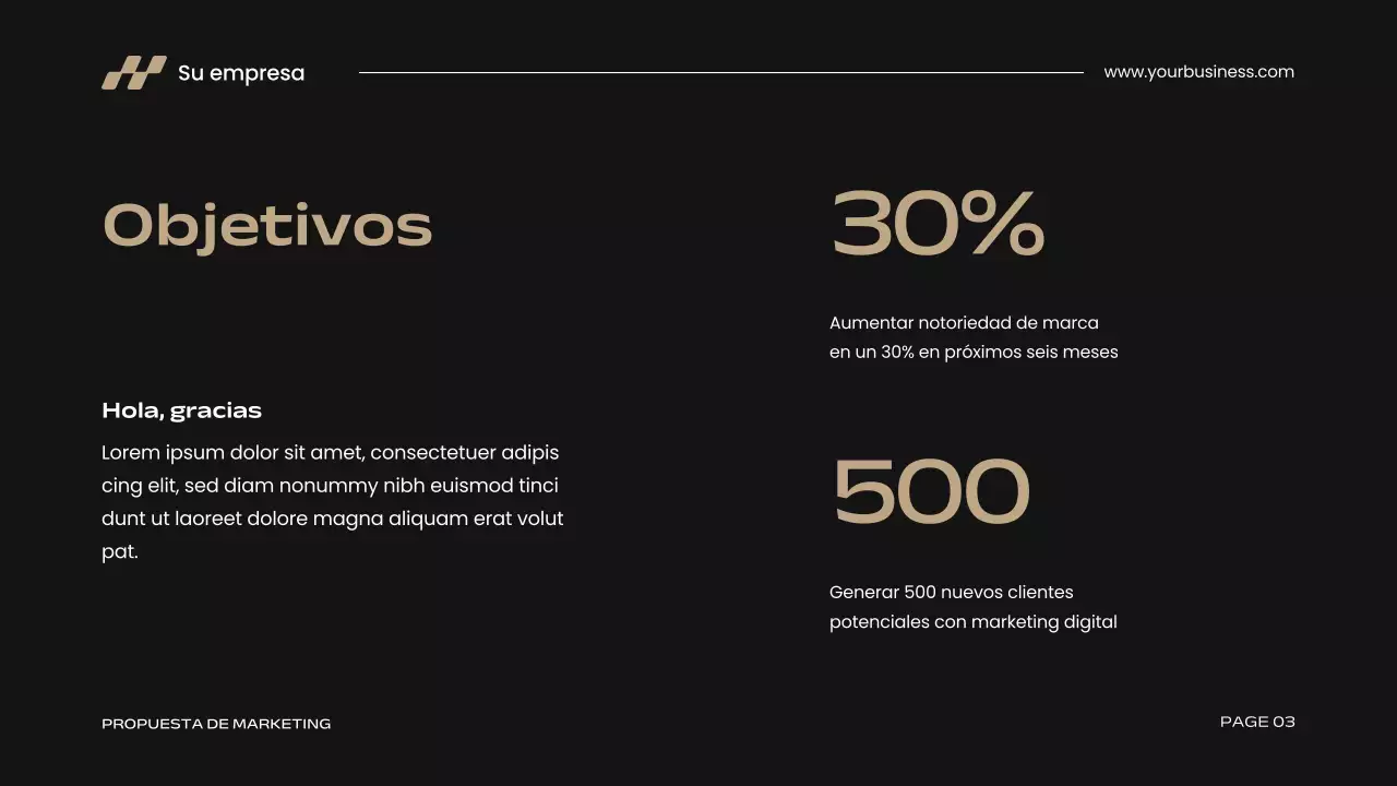 Propuesta de marketing para una empresa moderna de color caqui