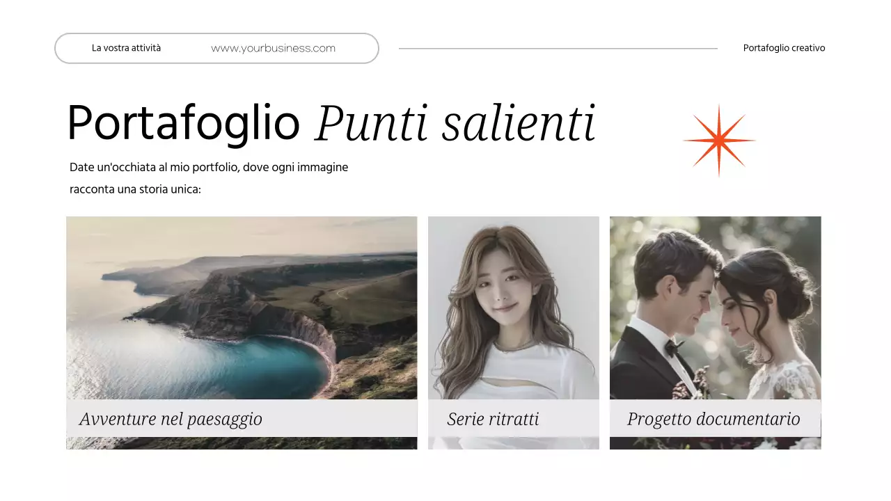 Portafoglio creativo personale minimale bianco