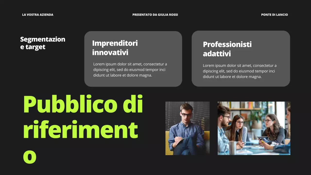 Porpora Blu Grassetto Proposta di lancio di un'impresa