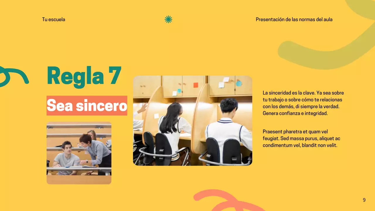 Reglas del Aula Verde Moderna Material de clase