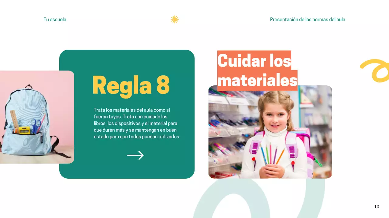 Reglas del Aula Verde Moderna Material de clase