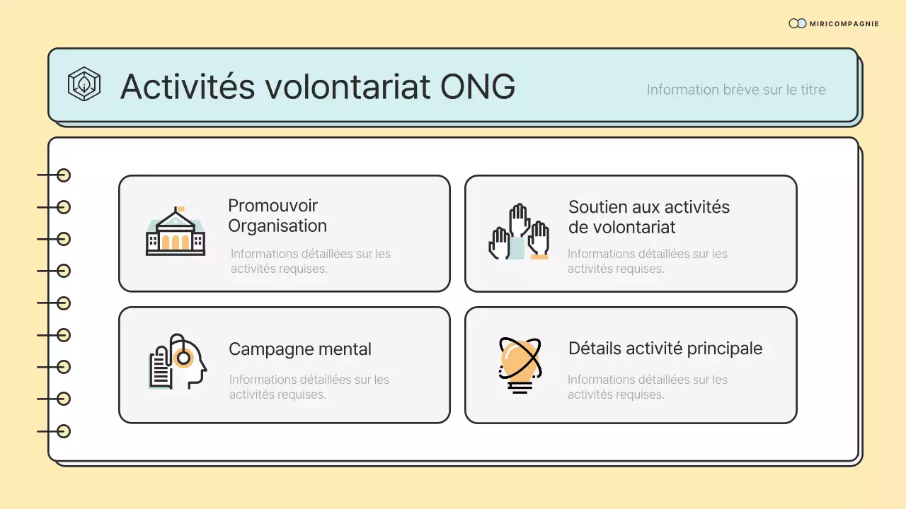 Matériel de préformation de Simple NGO Corps en jaune et menthe